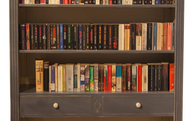 Bücherboard marineblau, Unikat