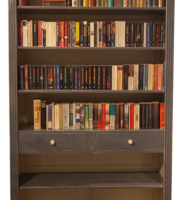 Bücherboard marineblau, Unikat